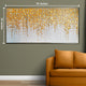 Golden Blossom 100% Hand Painted Wall Painting (With outer Floater Frame)