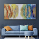 Its a Colourful World Abstract 100% Hand Painted Wall Painting (With Outer Floater Frame) (28 x 56 Inches)