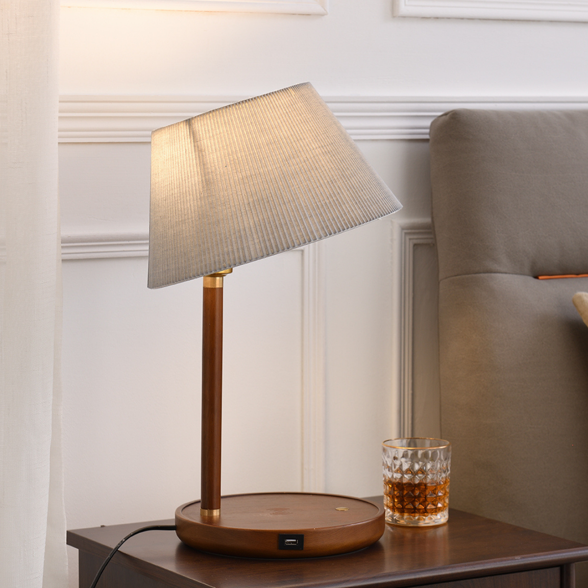 The Aristocrat Desk and Side Table Wireless Charging Lamp