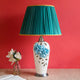 Antique Blue White Ceramic Table Lamp with Green Shade