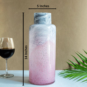 Artiseme Marble effect Handblown Glass Decorative Vase - Large