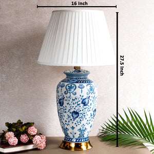 Asian Antique Blue-White Ceramic Table Lamp