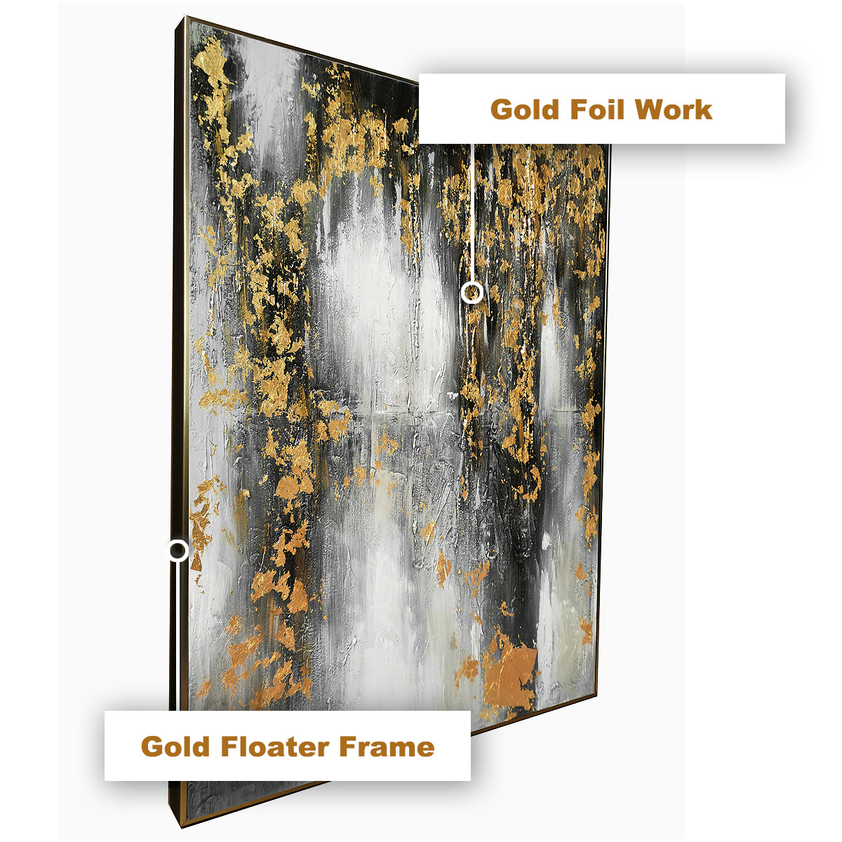 The Black and Gold Nile River Delta Abstract 100% Hand Painted Wall Painting