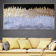 Niles Hues of blue and gold Hand painted Wall Painting (With Outer Floater Frame)