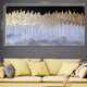 Niles Hues of blue and gold Hand painted Wall Painting (With Outer Floater Frame)