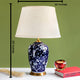 Bloomington Floral Pattern Ceramic & Stainless Steel Table Lamp