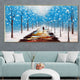 Snow In Hyde Park Hand painted Wall Painting (With Outer Floater Frame)
