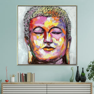 Buddha in Paradise 100% Hand Painted Wall Painting