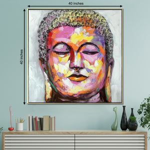 Buddha in Paradise 100% Hand Painted Wall Painting