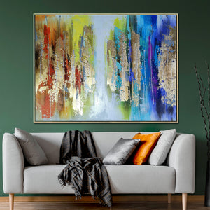 Its a Colourful World Abstract 100% Hand Painted Wall Painting