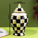 Checkered Radiance  Decorative Ceramic Vase - Small