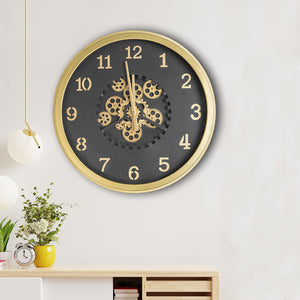 Chester Roman Analog Wall Clock With Moving Gear Mechanism