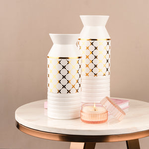 The Golden Mystique Lattice Decorative Ceramic Vase