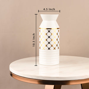 The Golden Mystique Lattice Decorative Ceramic Vase