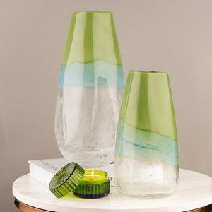 The Emerald Rainforest Handblown Glass Decorative Vase