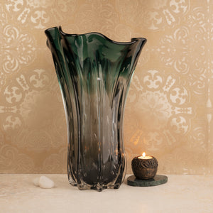 The Crystal Green Handblown Glass Decorative Vase