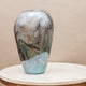 The Blue and Green Sandblasted Handblown Glass Decorative Vase