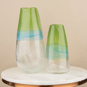 The Emerald Rainforest Handblown Glass Decorative Vase