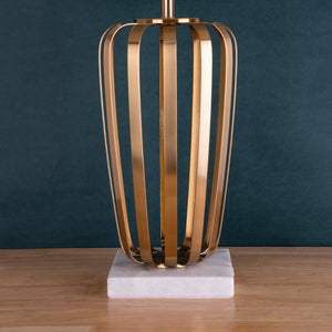 The Eclectic Marble Base Stainless Steel Decorative Table Lamp