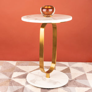 The Zen Aura Dual Marble  Accent Table