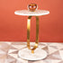 The Zen Aura Dual Marble  Accent Table - (Stainless Steel)