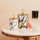 Floral Marble Effect Storage & Decorative Jar