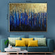The Parisian Blue and Gold Drip 100% Hand Painted Wall Painting