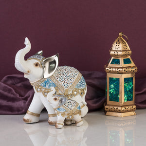 The Jaipur Royal Elephant Pair Table Decoration Showpiece