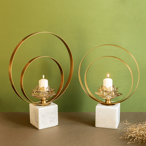Wrangler Gold Rim  Candle Stand
