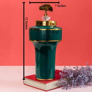 Emerald Elegance Decorative Ceramic Vase - Big