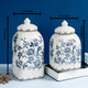 Floral Romance Ceramic Jar - Pair