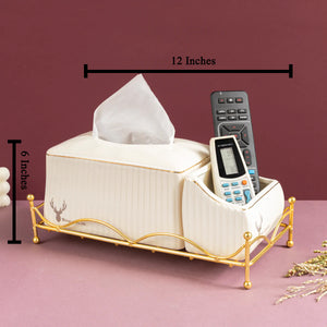 Gilded Ivory Home Ceramic Multipurpose Organizer