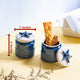 Glistening Blue Starfish Lidded Storage Jar Set of 2 - Small