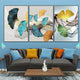 The Stingray Story Three Panel Framed Canvas Print