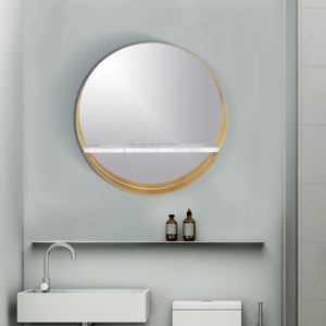 Stainless Steel Golden Crescent Slab Decorative Wall Mirror