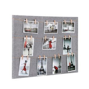 Wooden Pin Up Photo Frame with Mesh for Wall Decor