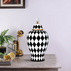 The London Checker Board Ceramic Decorative Vase