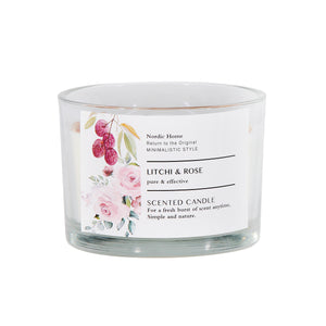 The Nordic Home  - Litchi and Rose Scented Aroma Candle