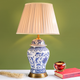 Valencia Antique Blue & White Ceramic & Stainless Steel Table Lamp