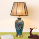 Vermont Sapphire Decorative Ceramic & Stainless Steel Table Lamp