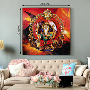 Lord Ganesha Ji Framed Canvas Print