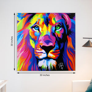 Ecstasy Lion Framed Canvas Print