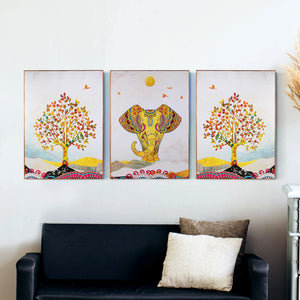 The Jaipur Elephant Framed Canvas Print