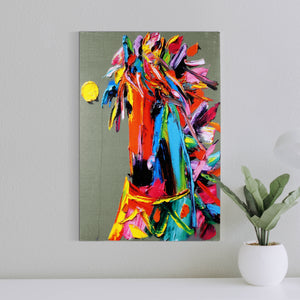 The Rainbow Horse Framed Canvas Print