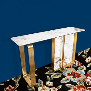 The Floating Rock Console Table - Gold (Stainless Steel)