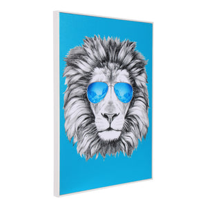 The Party Lion Framed Canvas Print