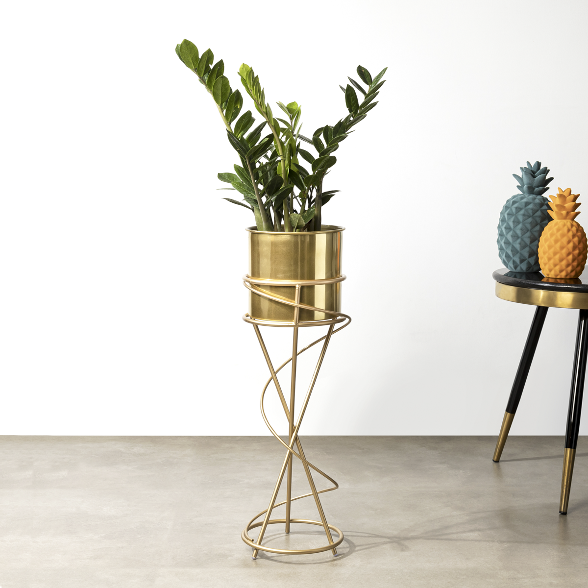 On-Trend Abstract Gold Planter - Modern Metal Planter - Small