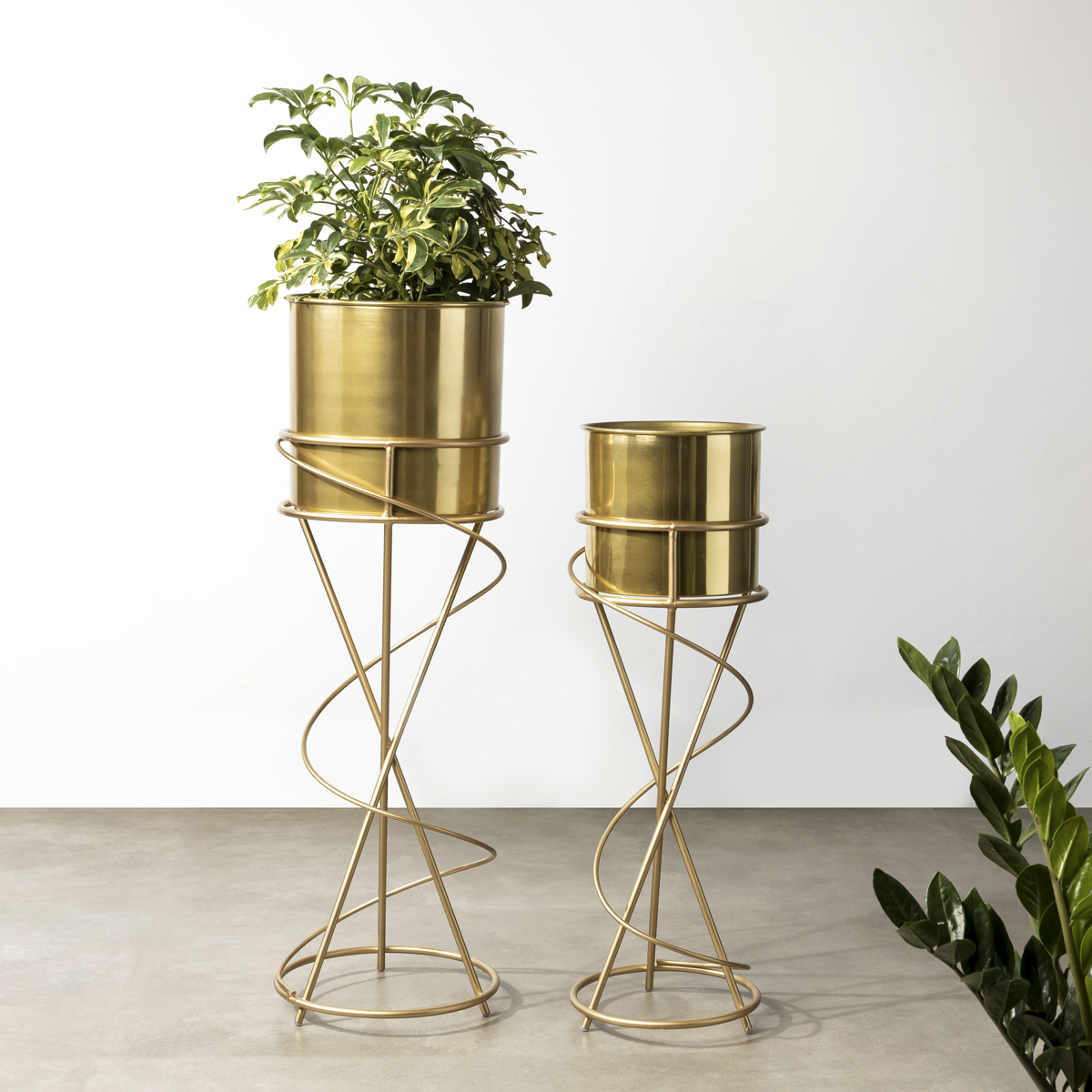 gold plant pots indoor Buy Trend Abstract Gold Planter-Modern Metal Planter-Pair