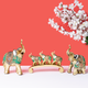 The Royal Traditional Elephant Family Decorative Showpiece - Set Of 3