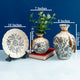 Icy Florals Decorative Ceramic Vase and Showpieces - Set of Three